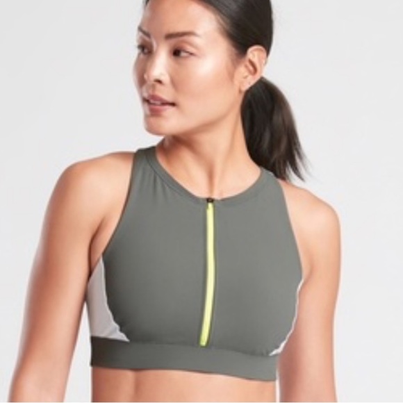Athleta Other - 5 For 35$ ATHLETA Colorblock Zip Front Bikini Top Xs NWT